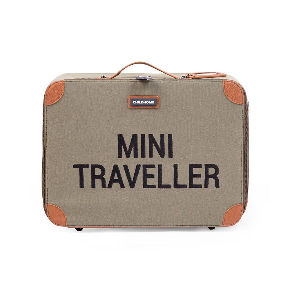 CHILDHOME Mini Traveller Kids Suitcase Canvas Khaki Mamatoto