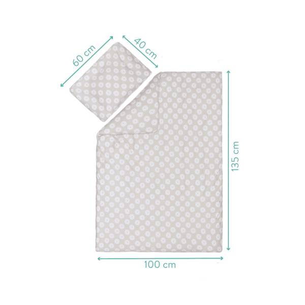 FILLIKID Bed Set Jersey 100x135/40x60 - Circles Grey