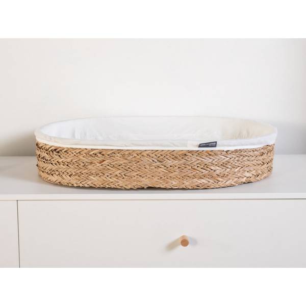 CHILDHOME Changing Basket Natural+Mattress 70x50 - Seagrass 