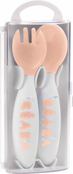 BEABA Ellipse 2nd Age Cutlery - Old Pink