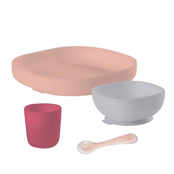 BEABA Silicone Meal Set 4pcs - Pink