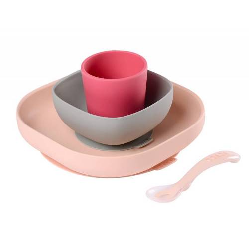 BEABA Silicone Meal Set 4pcs - Pink
