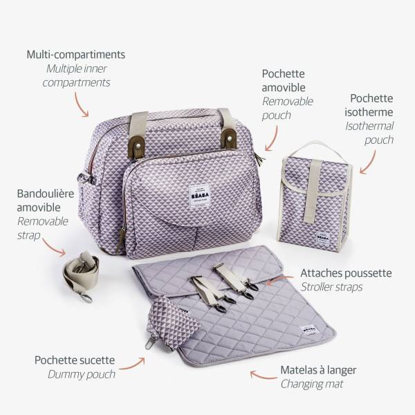 BEABA Bag Geneva - Grey/Coral
