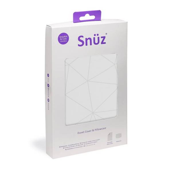 SNUZ Cot Bed Duvet & Pillow Cover - Geo Mono