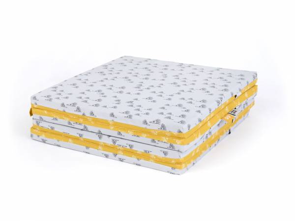 SIMPLY GOOD Portable Soft Mat - Grey White Hedgehogs/Yellow