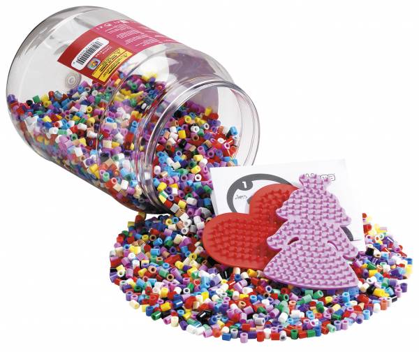 Hama Beads and Pegboards in tub - 7000 beads heart and princess