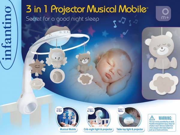 INFANTINO 3in1 Projector Musical Mobile - Ecru