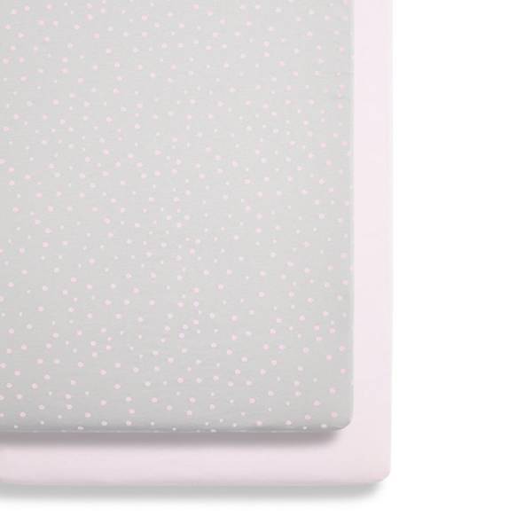 SNUZPOD Bedside Crib 2Pack Sheets - Pink Spot