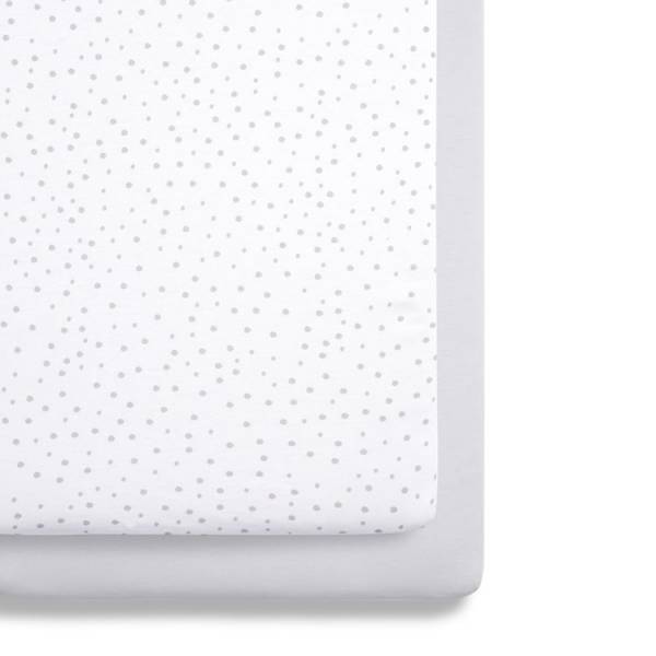SnuzPod Bedside Crib 2Pack Sheets - Grey Spot