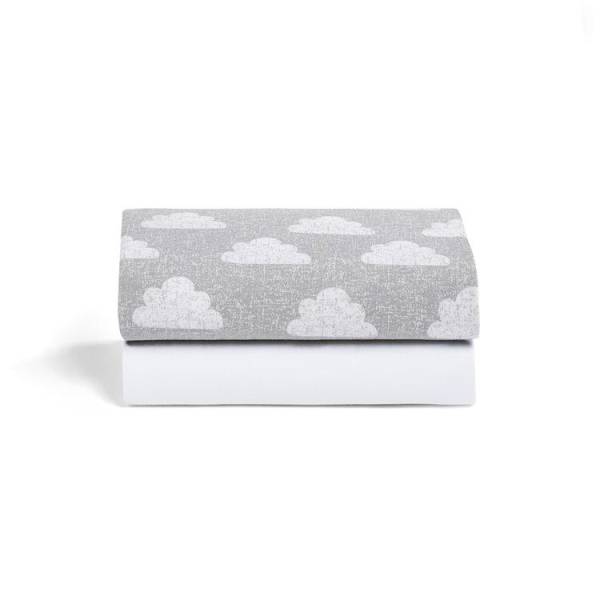 SnuzPod Bedside Crib 2Pack Sheets - Cloud 