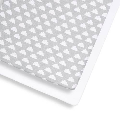 Snuz Cot & Cot Bed 2 Pack Fitted Sheet - Cloud