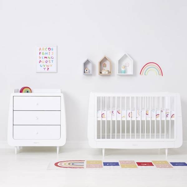 Snuz Cot & Cot Bed 2 Pack Fitted Sheet - Multi Rainbow