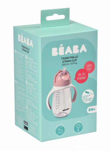 BEABA Straw Cup 300ml - Old Pink