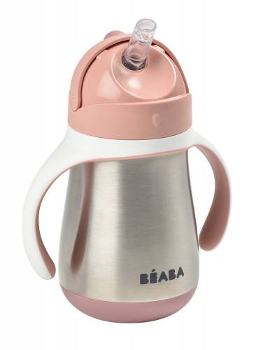 BEABA Stainless Steel Cup Straw 250ml - Pink