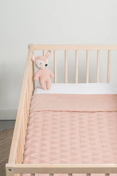 JOLLEIN Blanket 100x150 River Knit/Fleece - Pale Pink