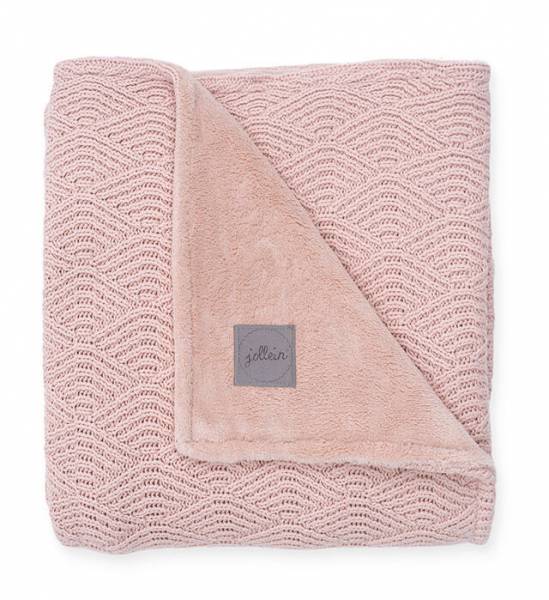 JOLLEIN Blanket 100x150 River Knit/Fleece - Pale Pink