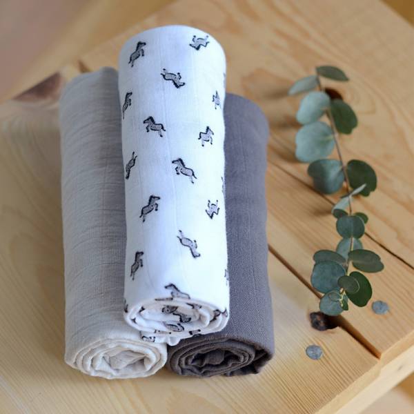 BEABA Cotton Muslin x3 - Savane