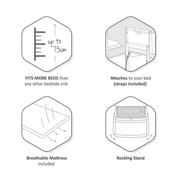 SnuzPod4  Bedside Crib - Natural