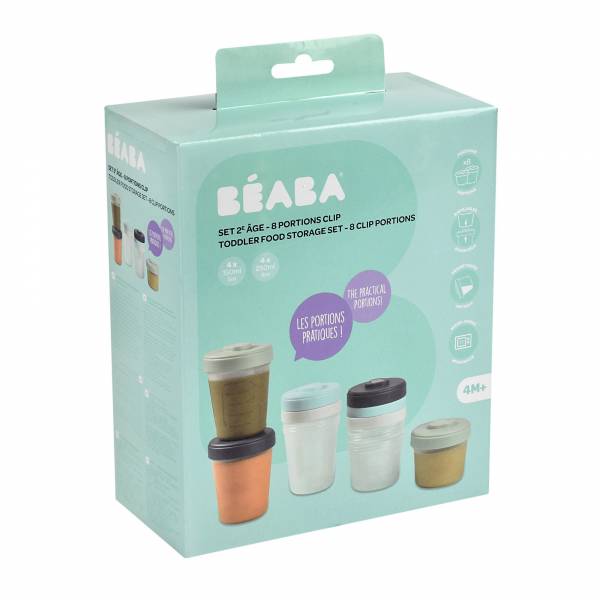 BEABA Food Jar Portions Set of 8 4x150/250ml