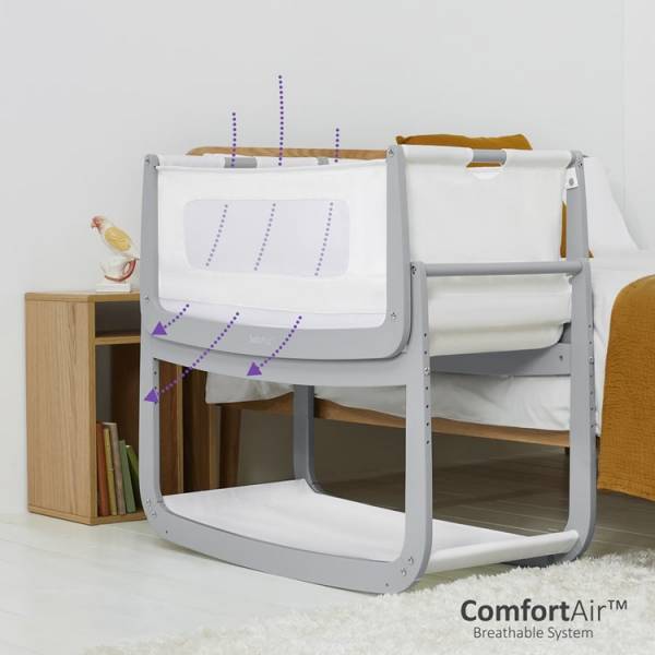 SNUZPOD 4 Bedside Crib - Haze Grey