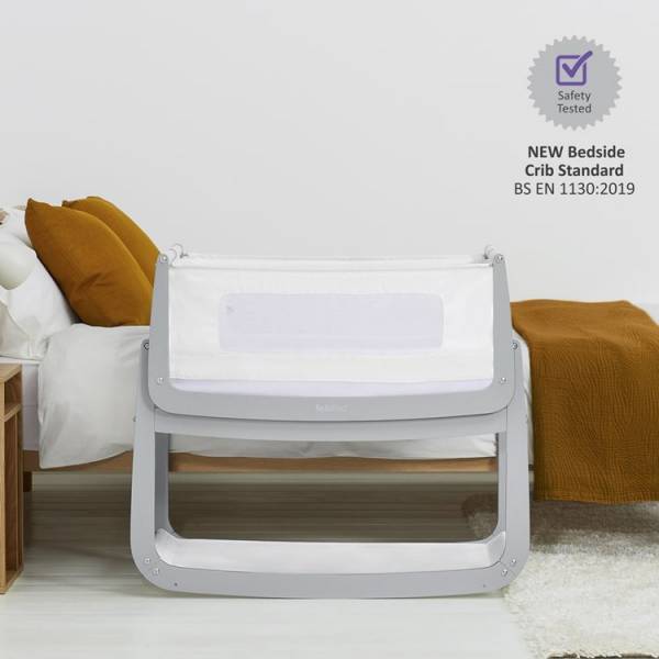 SNUZPOD 4 Bedside Crib - Haze Grey