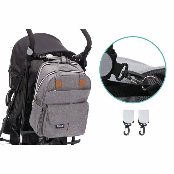 FILLIKID Changing Backpack Rom - Grey Melange