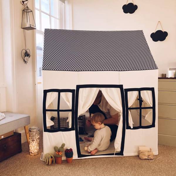 CHILDHOME Cotton Big House 125x95x145 - Black&White