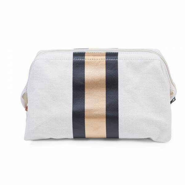 CHILDHOME Baby Necessities Canvas Off White - Stripes Black/Gold