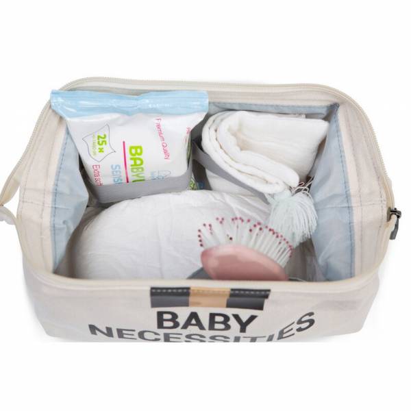 CHILDHOME Baby Necessities Canvas Off White - Stripes Black/Gold
