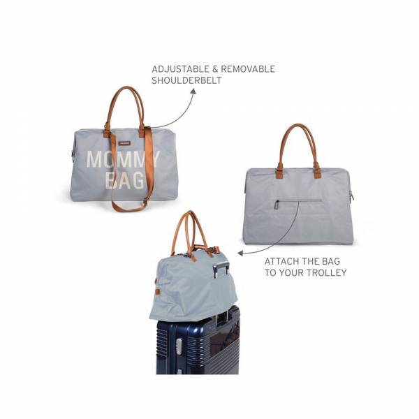 CHILDHOME Mommy Bag - Grey/OffWhite