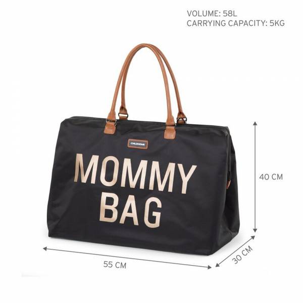 CHILDHOME Mommy Bag - Black/Gold