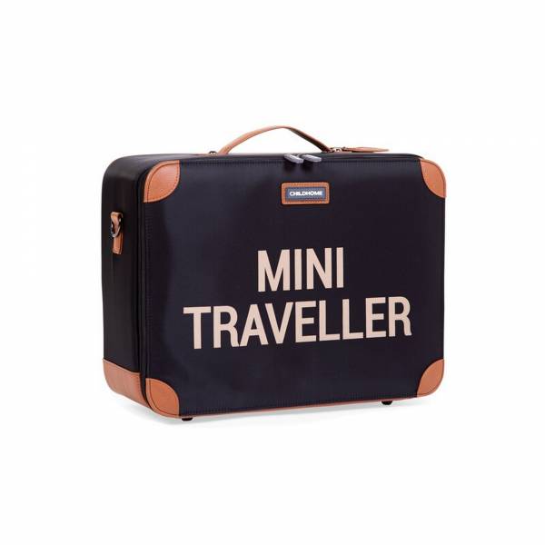 CHILDHOME Mini Traveller Kids Suitcase - Black/Gold