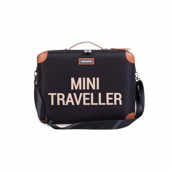 CHILDHOME Mini Traveller Kids Suitcase - Black/Gold