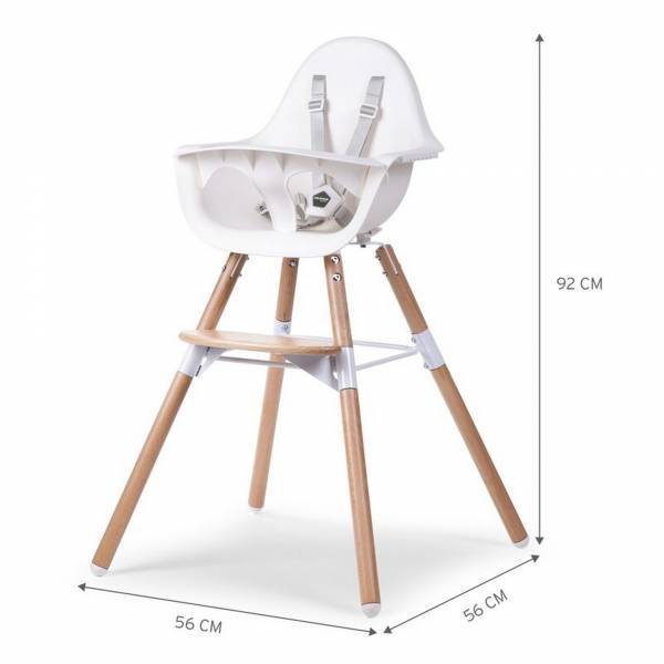 CHILDHOME Evolu 2 High Chair - Natural/White 