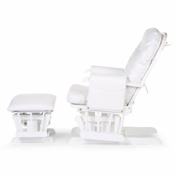 CHILDHOME Gliding Round Chair with Footrest - White S