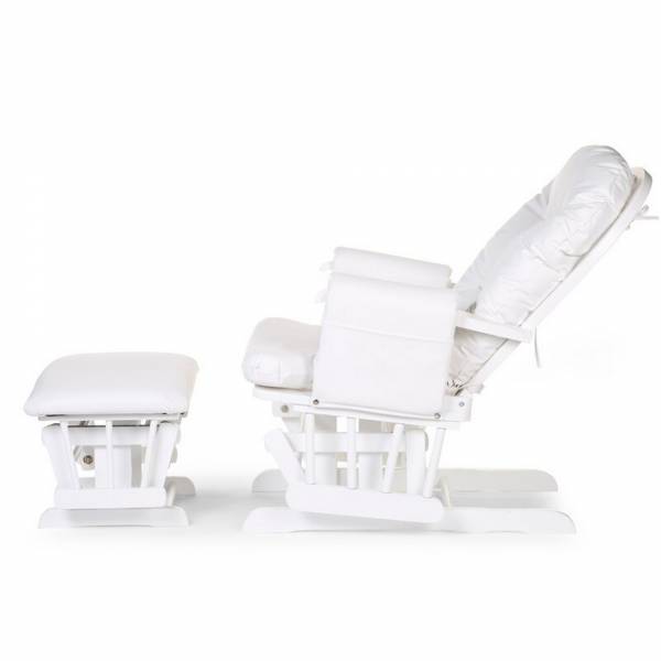 CHILDHOME Gliding Round Chair with Footrest - White S
