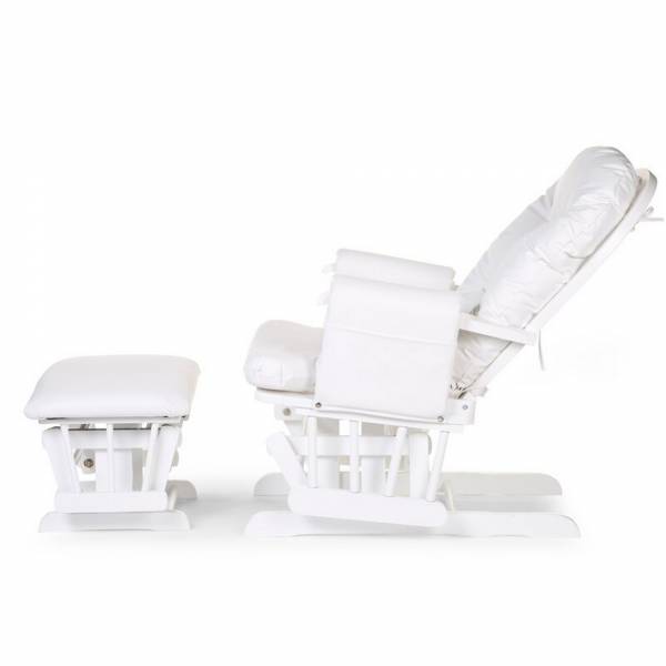 CHILDHOME Gliding Round Chair with Footrest - White