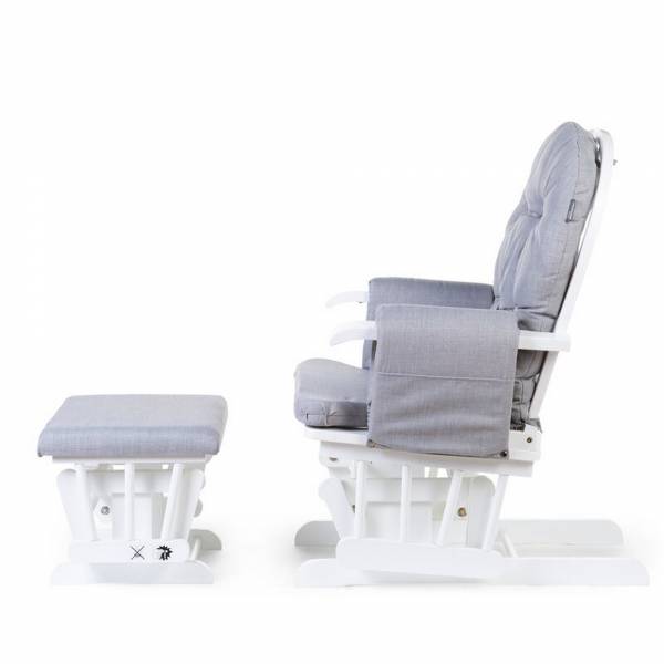 CHILDHOME Gliding Round Chair with Footrest - Canvas Grey