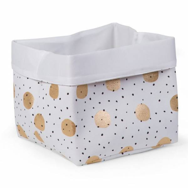 CHILDHOME Canvas Box 32x32x29 - White Gold Dots