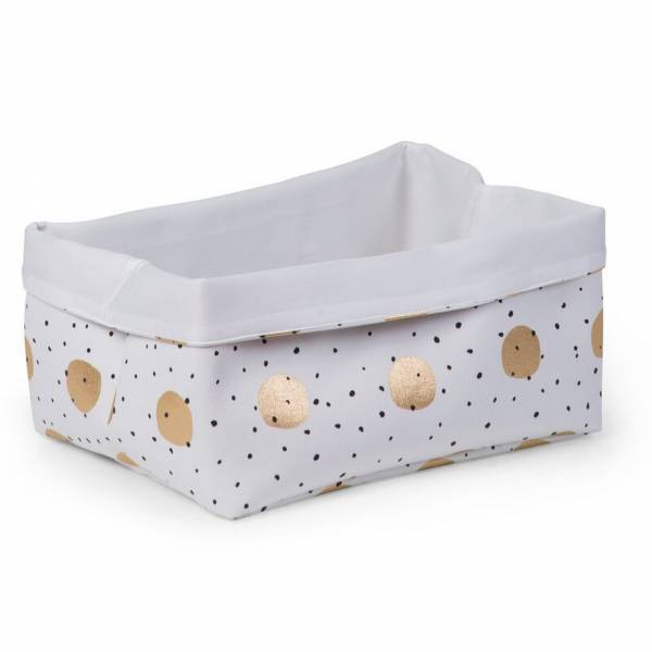 CHILDHOME Canvas Box 40x30x20 - White Gold Dots