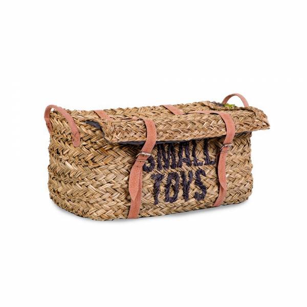 CHILDHOME Toy Box Rattan Set of 2 - Anthracite