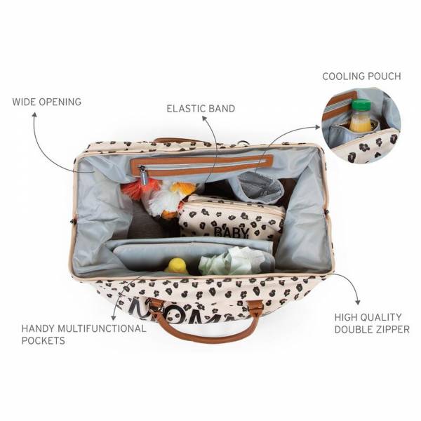 CHILDHOME Mommy Bag - Canvas Leopard