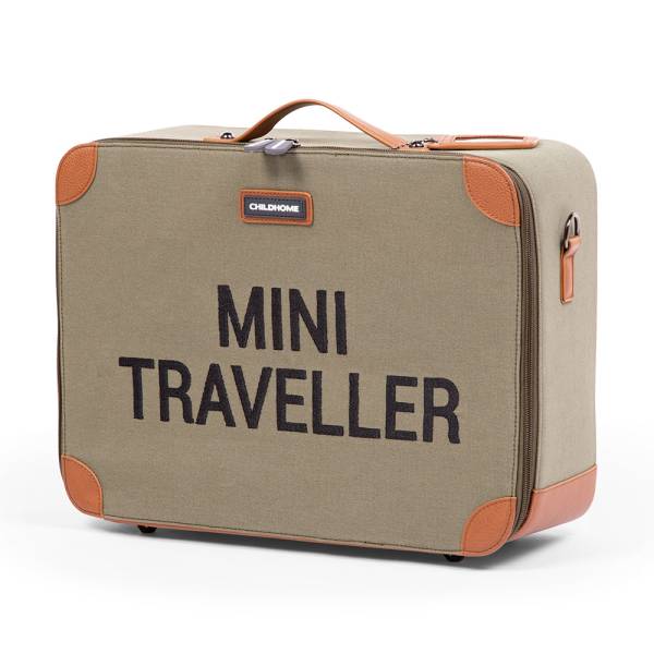 CHILDHOME Mini Traveller Kids Suitcase - Canvas/Khaki