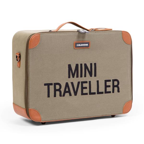 CHILDHOME Mini Traveller Kids Suitcase - Canvas/Khaki