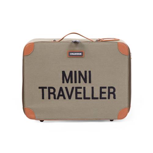 CHILDHOME Mini Traveller Kids Suitcase - Canvas/Khaki