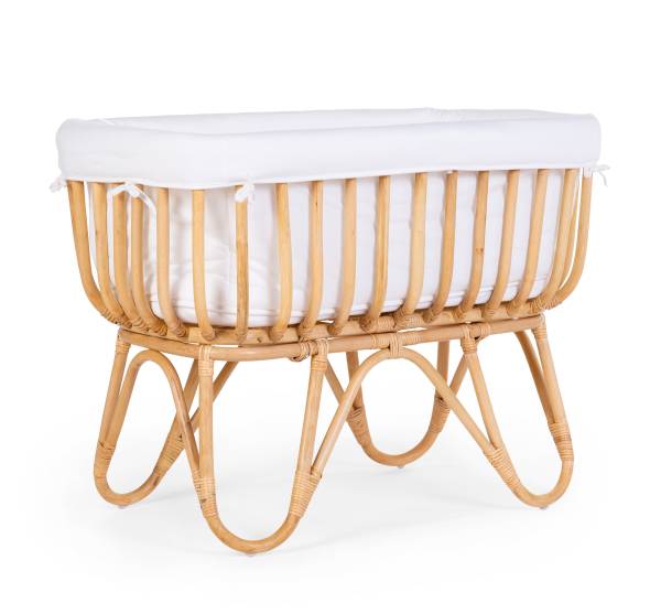 CHILDHOME Rattan Cradle 90x50 + Mattress + Cover