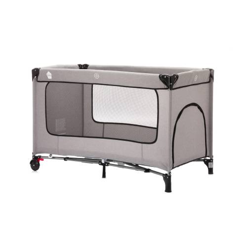 FILLIKID Travel Cot with Comfort Mattress - LightGrey Melange