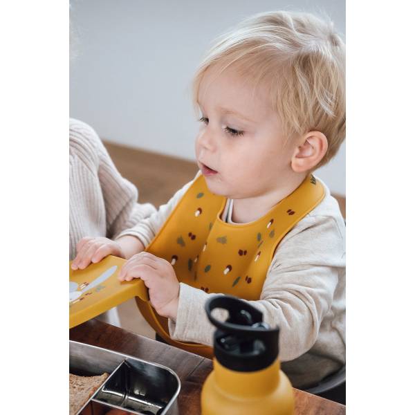 KIKADU Silicone Bib - Rabbit Mustard