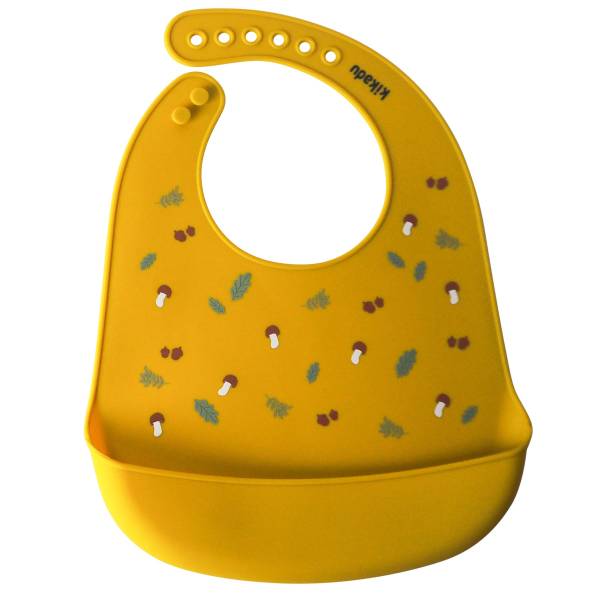 KIKADU Silicone Bib - Rabbit Mustard