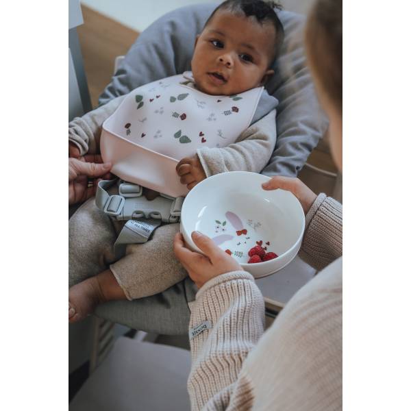 KIKADU Silicone Bib - Rabbit Rose